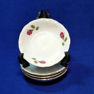 Royal Kent Red Roses Dessert Bowl Set Sauce Fruit Bowl Set of 4 Poland Pre-Owned